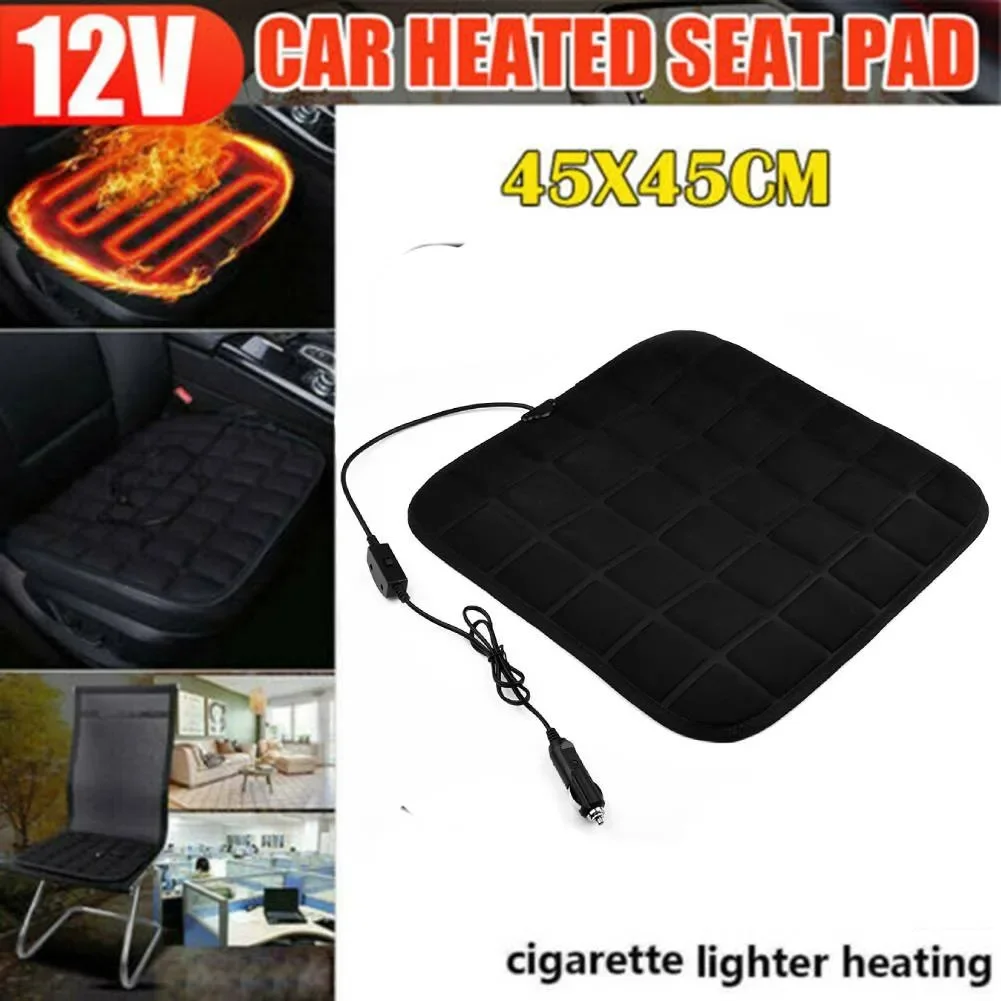 12V Heated Car Seat Cover Electric Heating Car Seat Cushion Adjustable Temperature Winter Seat Warmer For Winter Heating Pads NE