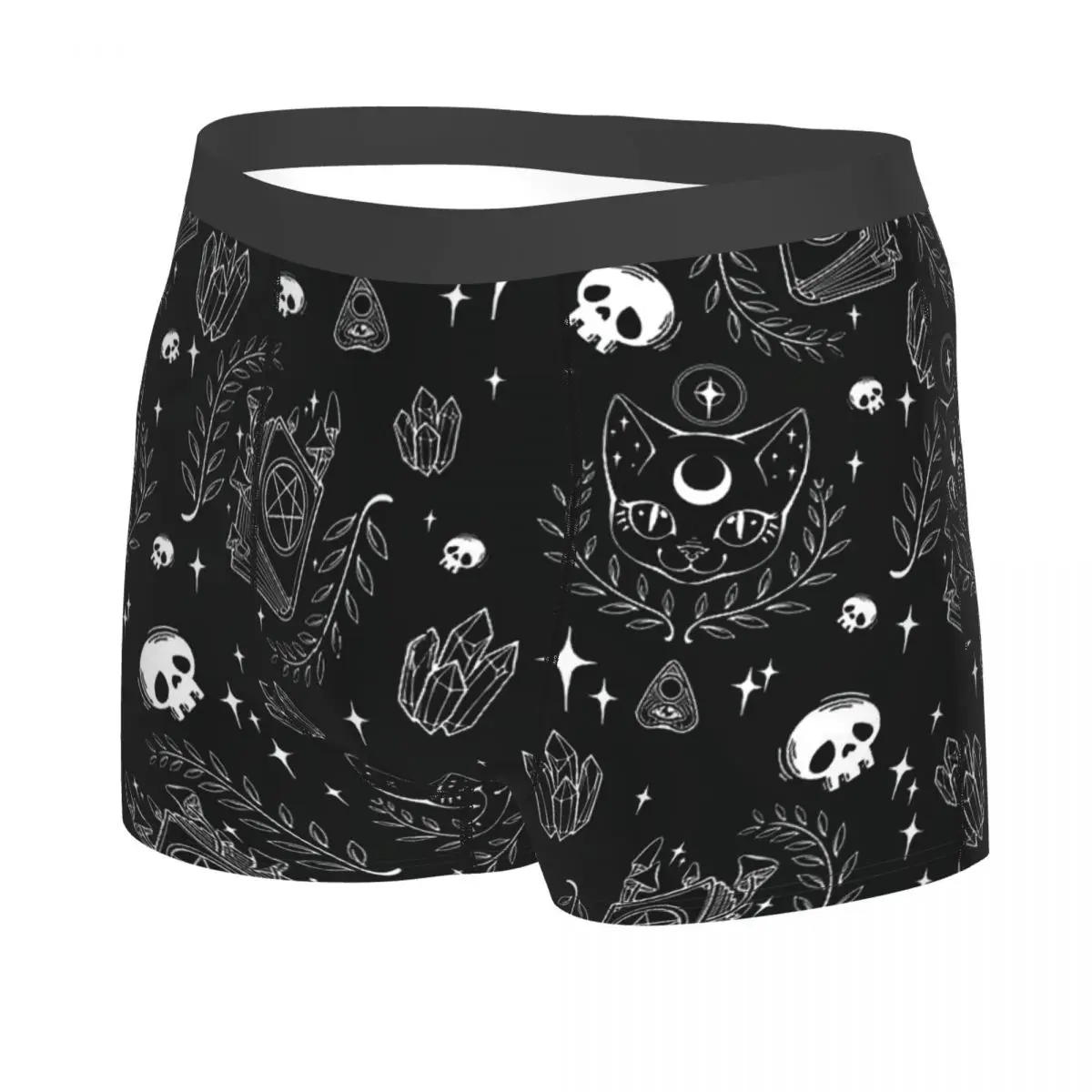 Lunar Familiar Men Boxer Briefs Skeleton Skull Bone Highly Breathable Underwear High Quality Print Shorts Birthday Gifts