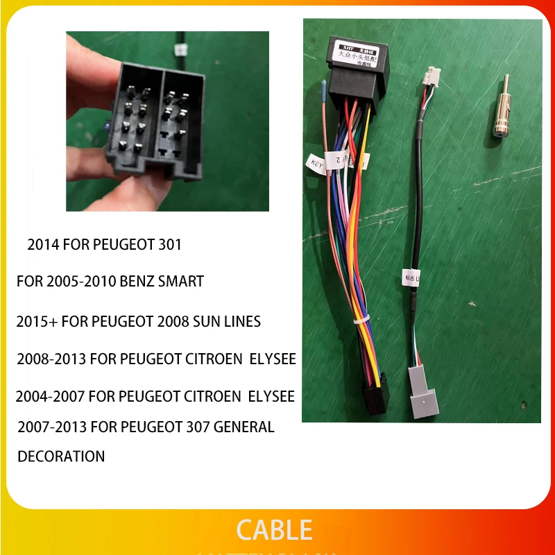 QSZN For Peugeot 301/408/2008/Citroen Elysee For Low configuration  Wiring Harness Power Cable Android Car radio