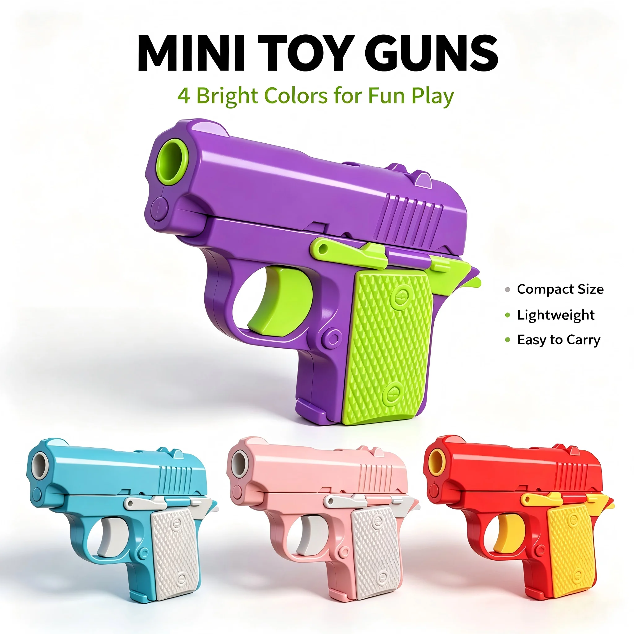3D Printed Gravity Fidget Gun Mini 1911 Pistol Toy Manual Slide Action Desktop Fidget Toy for Anxiety Relief & Focus Boys Gift