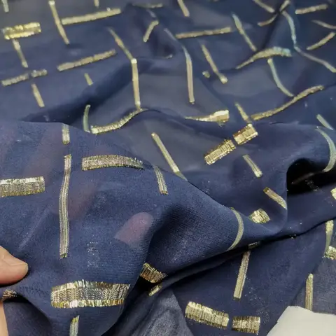 On Sale Material Brocade Saree Sudan Toub 8mm Silk Metallic Shiny Georgette Sewing Fabric