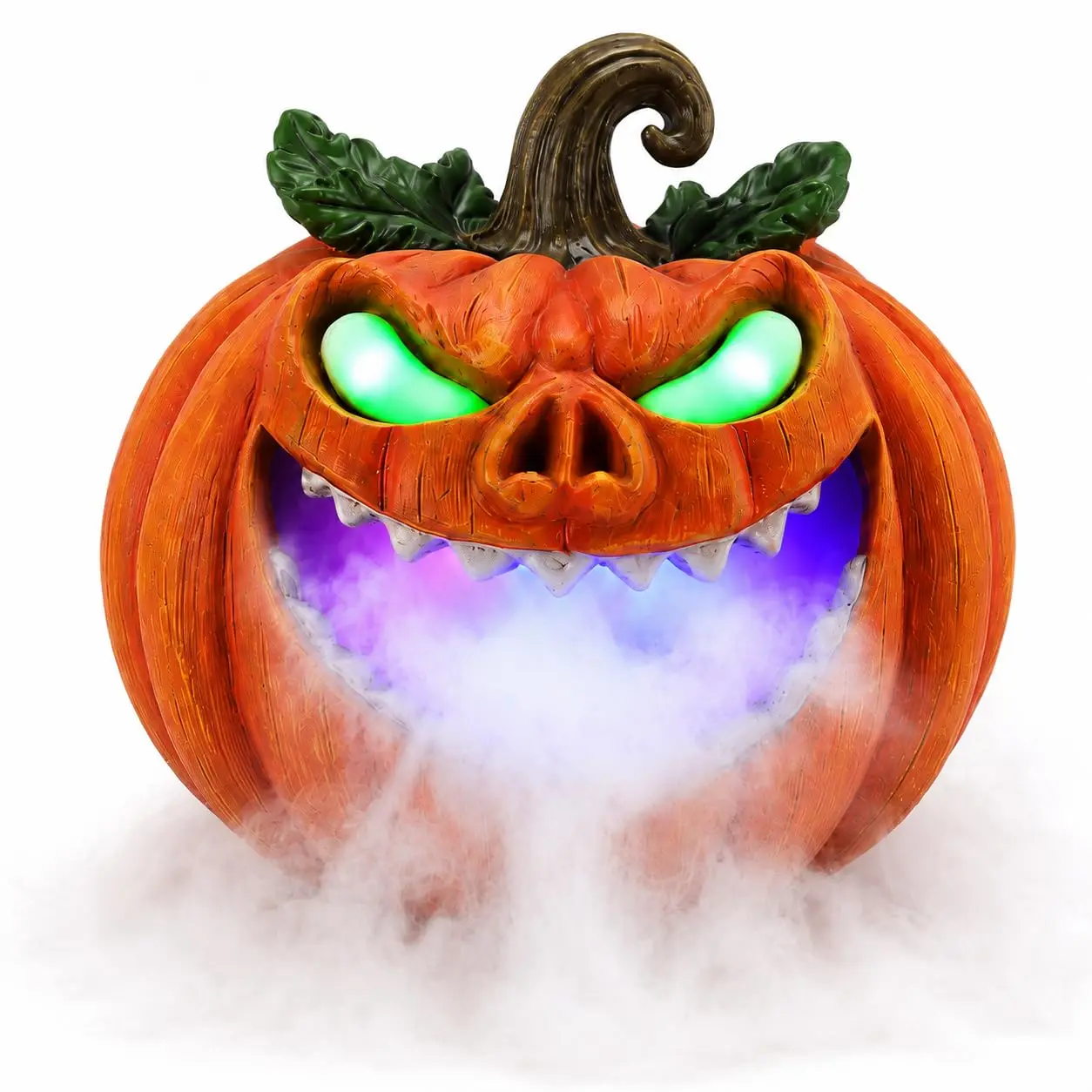 Halloween Decorations Pumpkin Fog Machine - Tabletop Water Mist Maker with Glowing Green Eyes, Spooky Indoor/Outdoor Tabletop