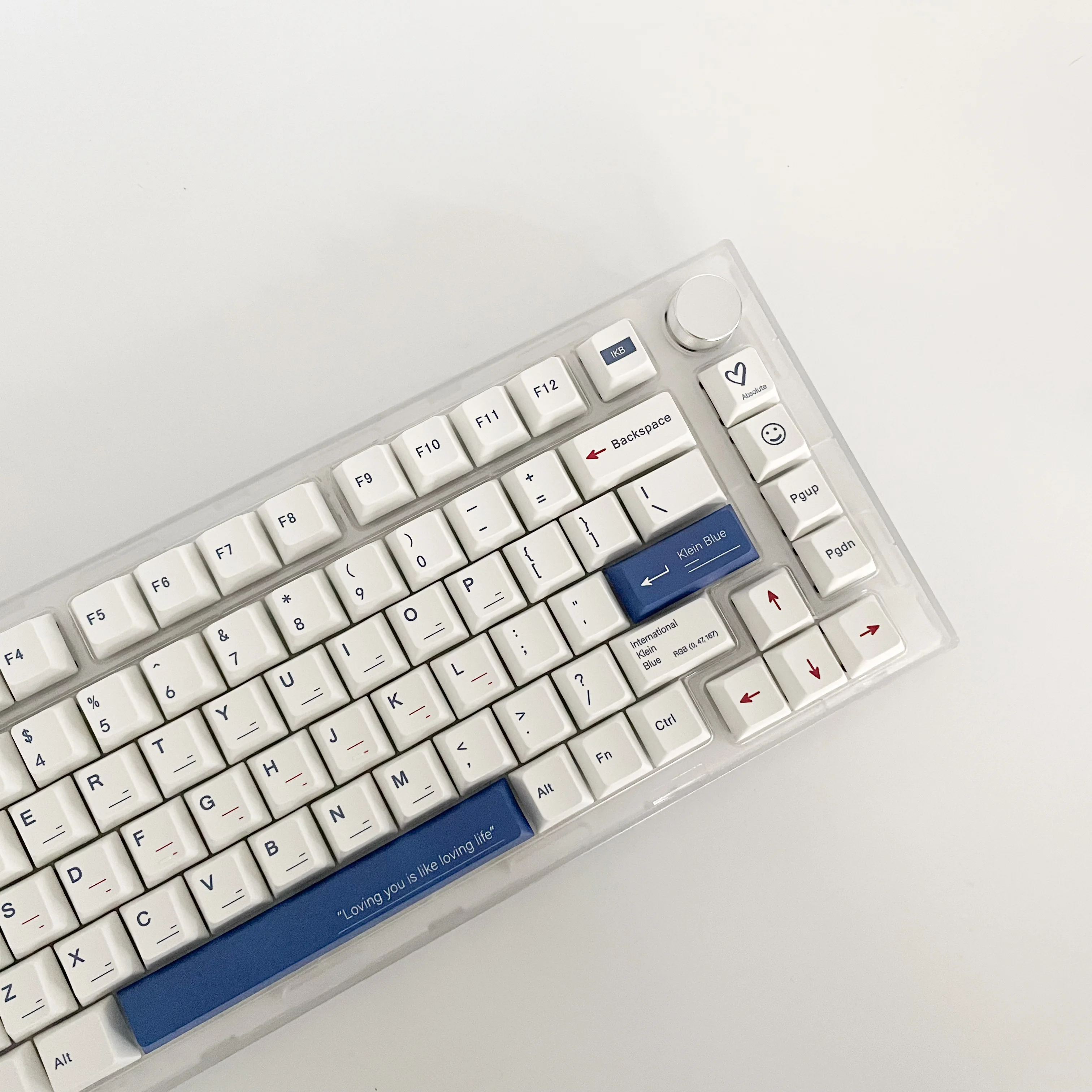 Imagem -04 - Japonês Cherry Perfil Keycap Pbt Sublimação Dye Gmk Azul Escuro Branco Interruptor mx Teclado Mecânico