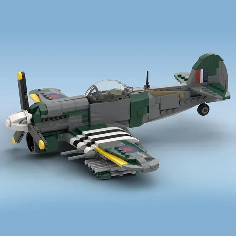 Moc Building Bricks Military Aircraft Model Hawker Typhoon Fighter Technology Modular Blocks Gift Christmas Toy DIY Set Assembly
