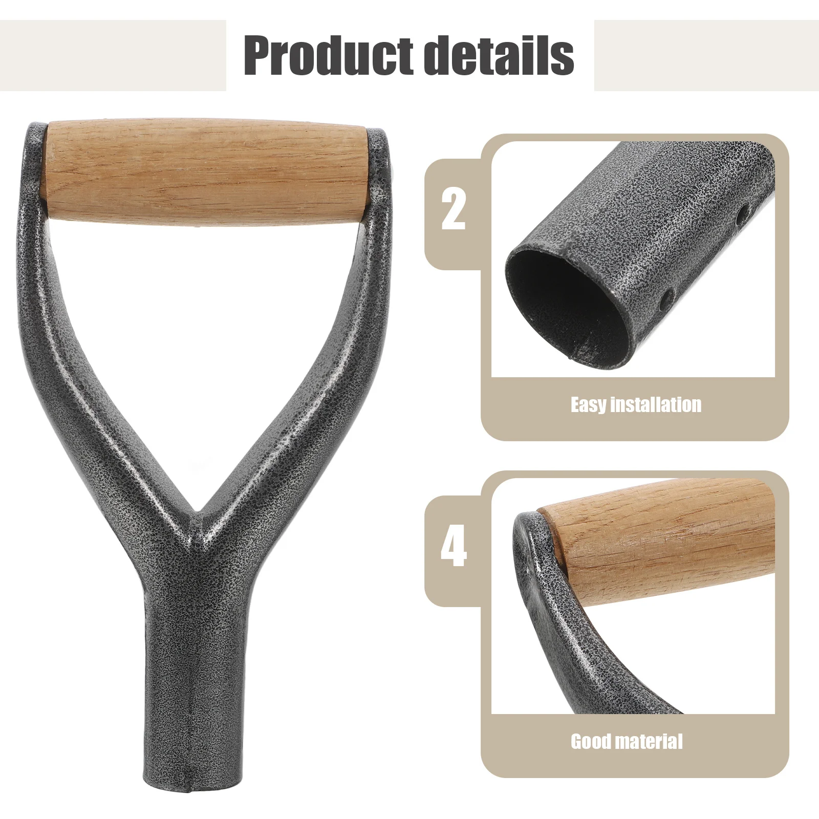 مقبض مجرفة حديد بديل مقابض معدنية على شكل حرف Y لأدوات الحدائق مجرفة متينة على شكل حرف D ملحقات إزالة الثلوج بأسمائها الحقيقية