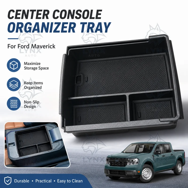 For Ford Maverick Center Console Armrest Storage Box Organizer Tray Insert Car Interior Accessories Modification