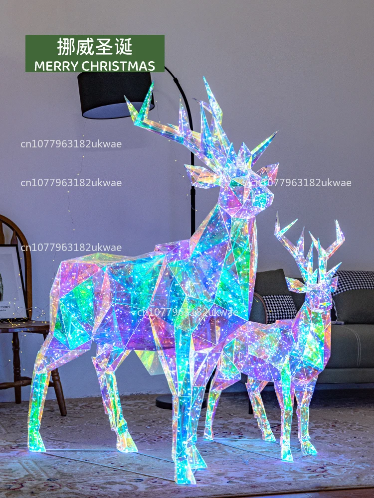 

Christmas Decoration Iridescent Reindeer Laser Window Display Ornament Scene Lighting Prop Decoration
