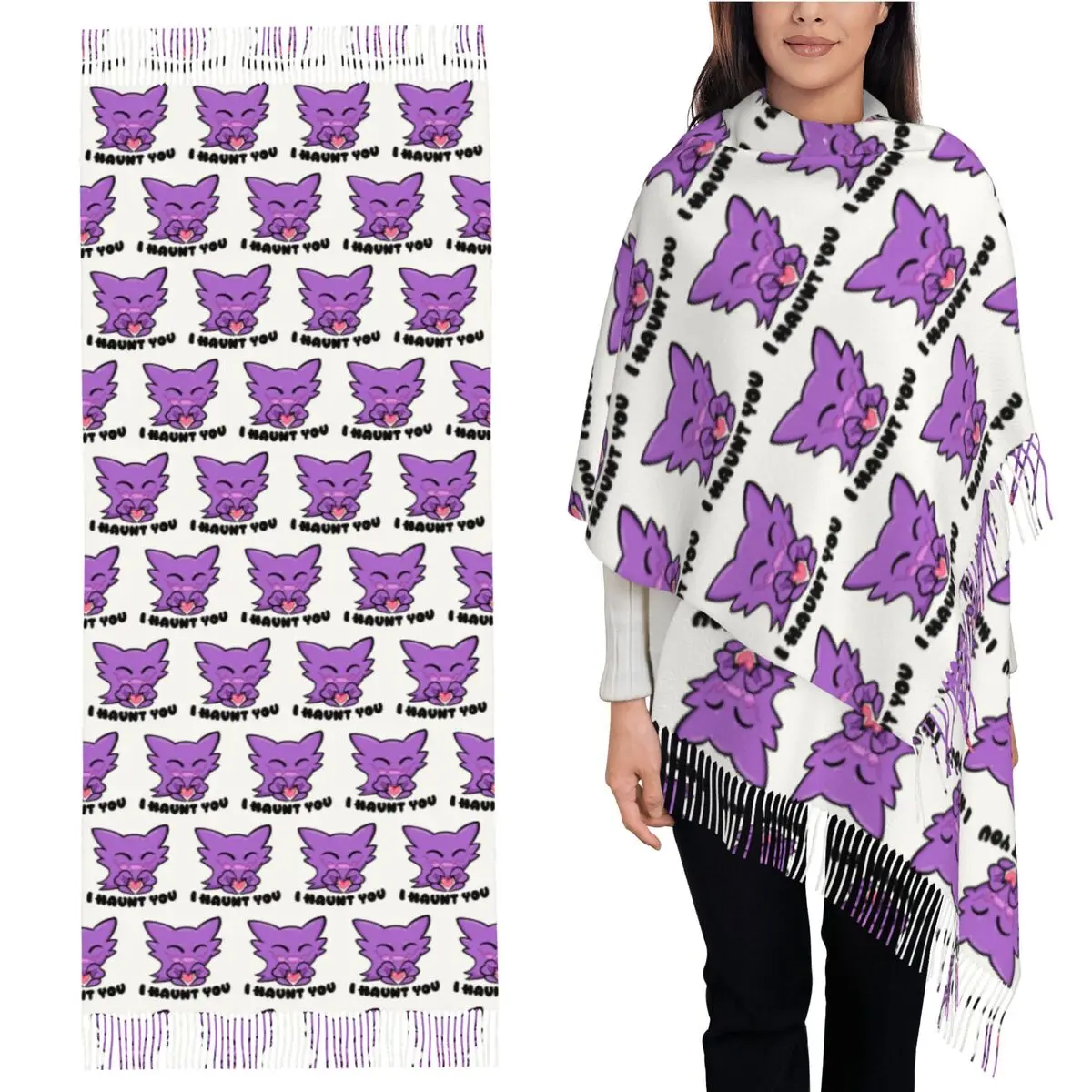 

Haunter I Haunt You шарф с кисточками для женщин, мягкие теплые шали и накидки, большая осенне-зимняя шаль