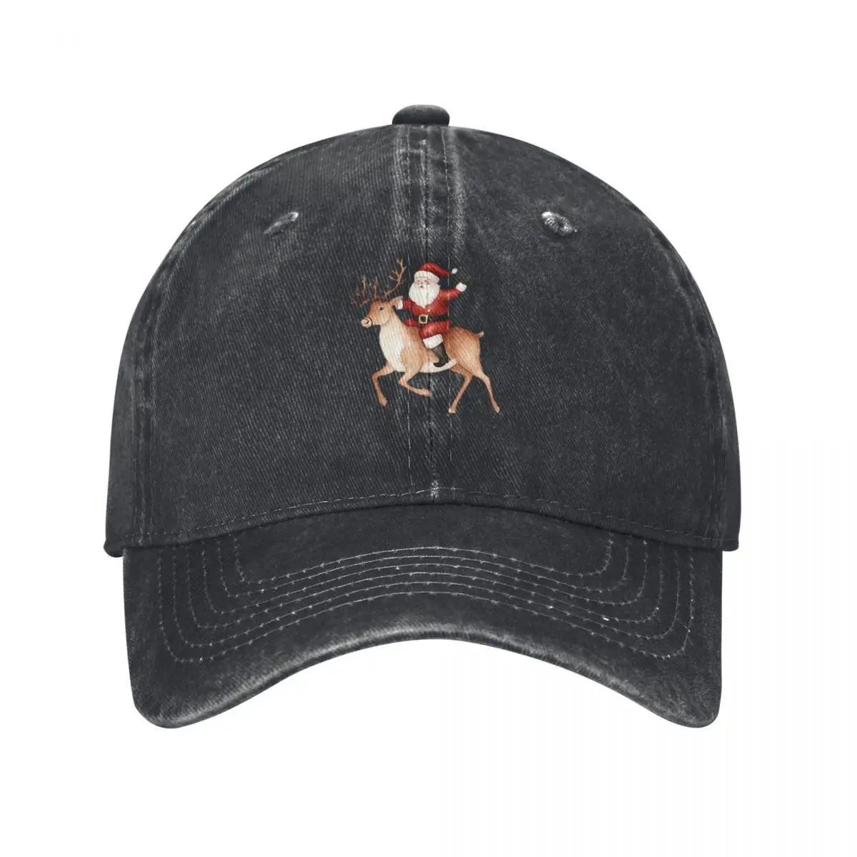 

Santa Riding A Reindeer Fashion Baseball Caps Women Men Cap Sun Hat Adjustable Trucker Hats