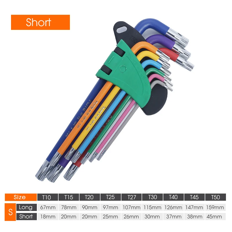 Color Allen Key Set L Wrench Kit Arm Hex Key Set 1.5mm To 10mm Hexagon Spanner Hand Tools For Bicycle Repair