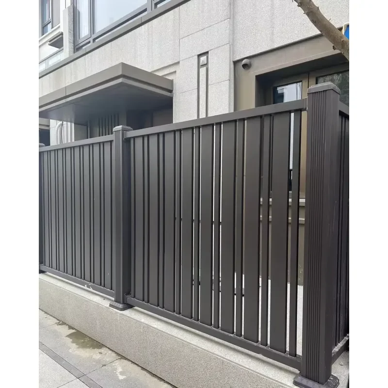 Outdoor Metal Privacy Aluminum Fencing Black Horizontal Aluminum Privacy Fence Panels