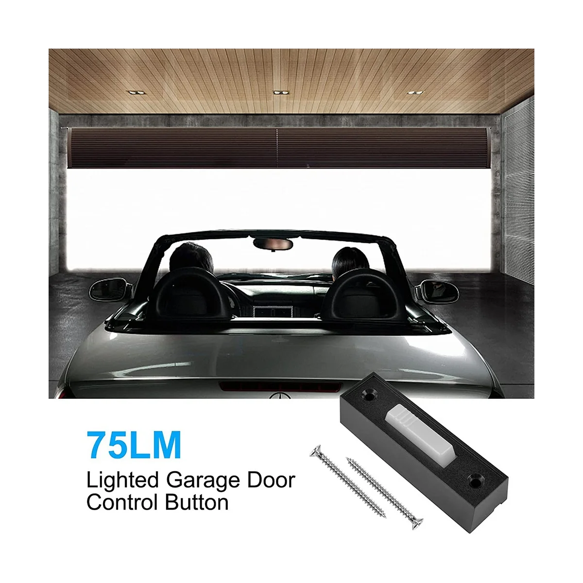 New 2Pcs Universal Garage Door Opener Switch 41A4166 Lighted Wall Mounted Push Button Black Finish with White Center