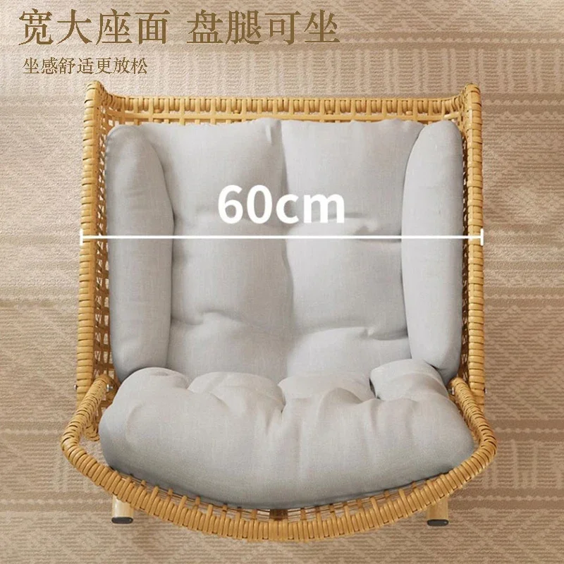 Balcony Rocking Chair 2024 New Adult Lunch Break Reclining Chair Lazy Sofa Adults Can Sleep Leisure Rattan Chair