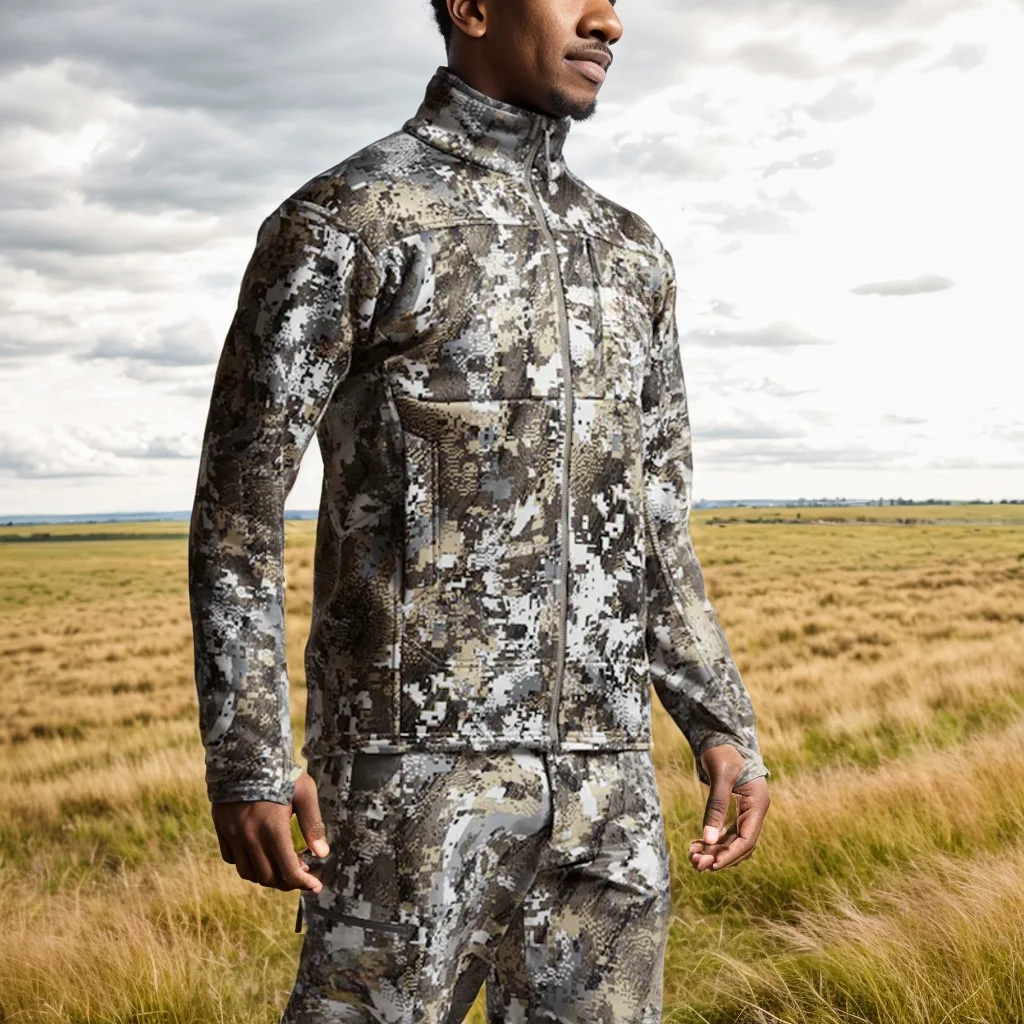 Herren Traverse Jacke 3-Lagen-Film Stehkragen Composite Polar Fleece Outdoor Tarnmuster Jagdbekleidung Angeljacke – Detail 9