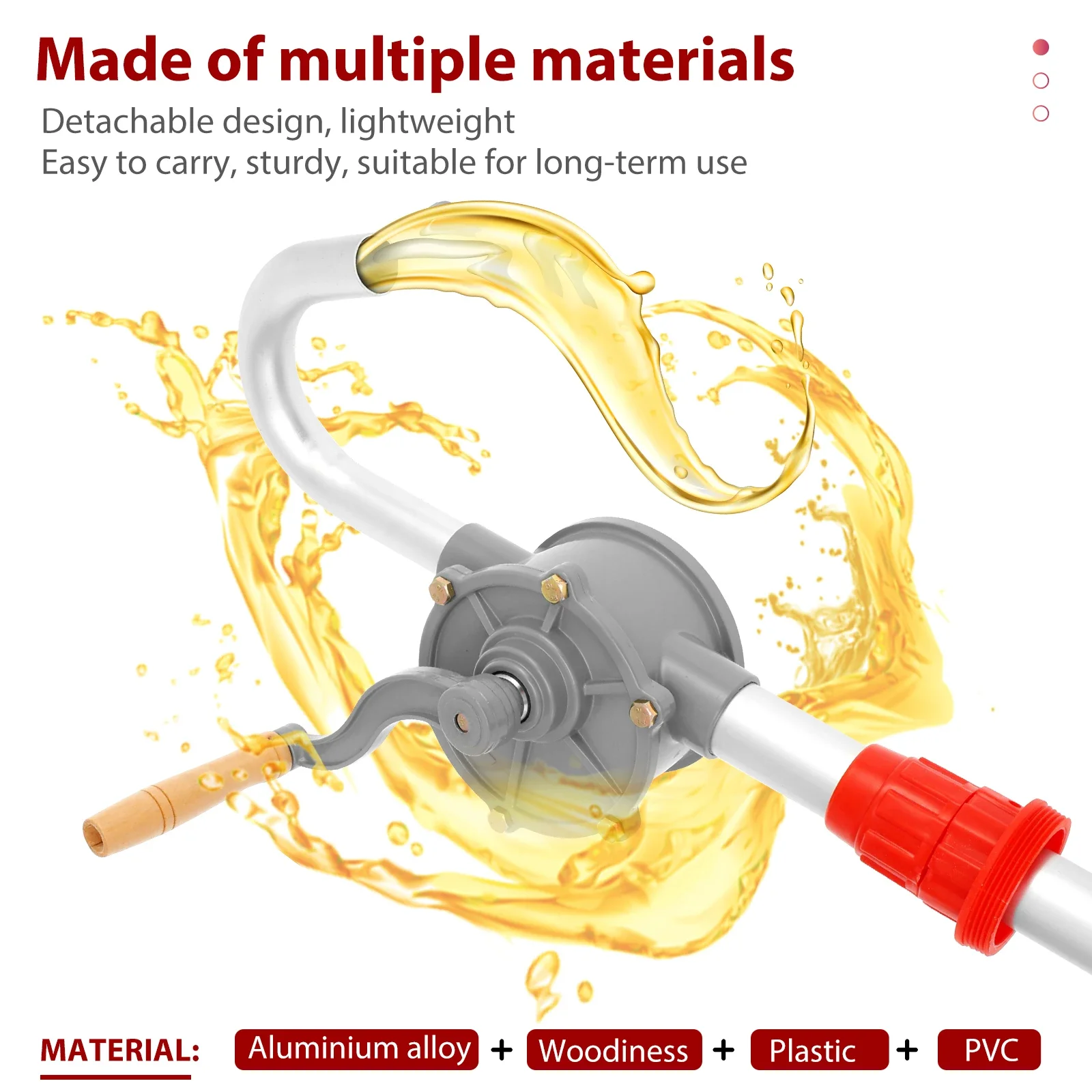 Bomba de mano, bomba de manivela, bomba de barril diésel de aceite, bomba de tambor ajustable de 55 galones, bombas de succión de transferencia de coche para exteriores, aceite de gasolina