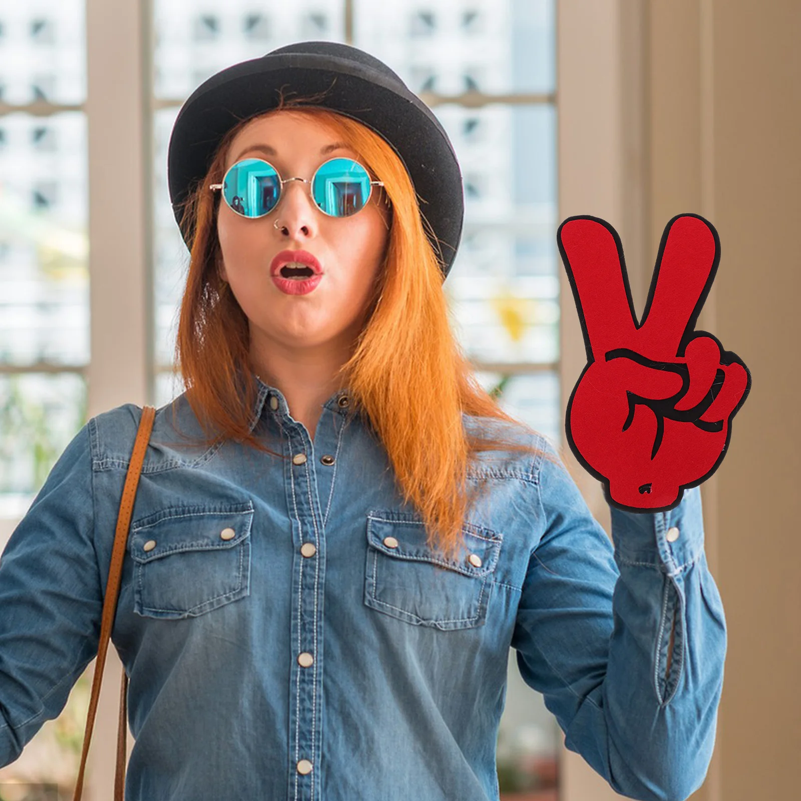 2 قطعة النصر اليد لفتة الدعامة لينة ورأى القماش التشجيع إصبع للرياضة حفلة الهتاف فريق الروح الأنشطة #3