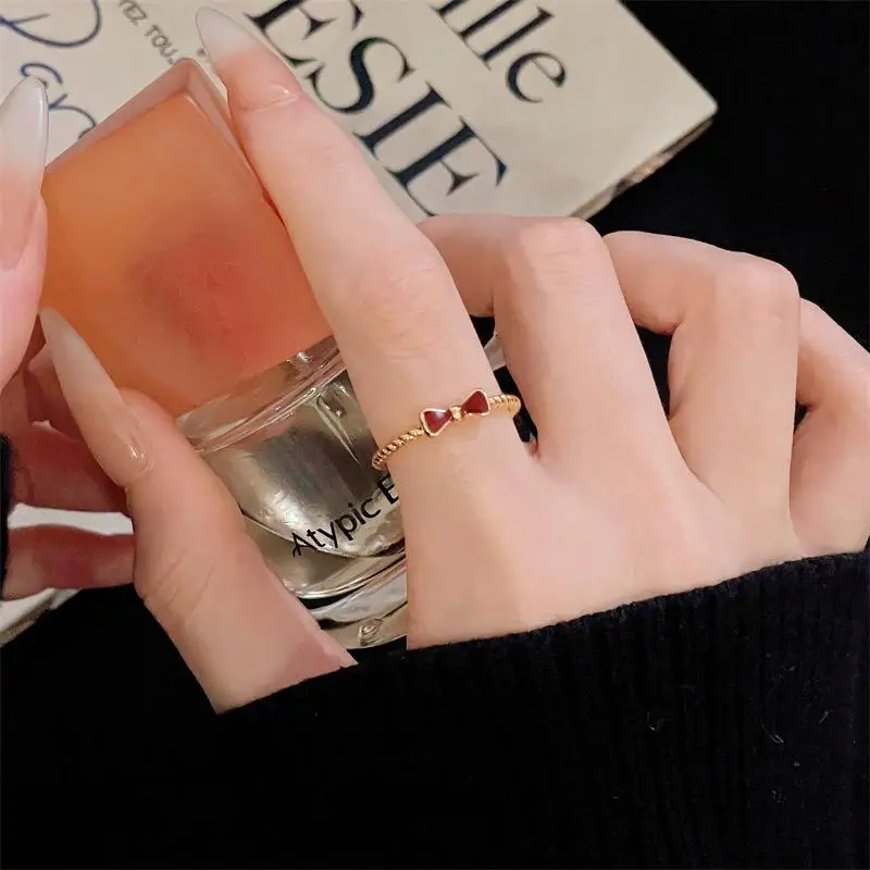 

Открытое кольцо среднего возраста с регулируемым узлом, винтажное эмалированное роскошное кольцо на палец Personali для указательного пальца