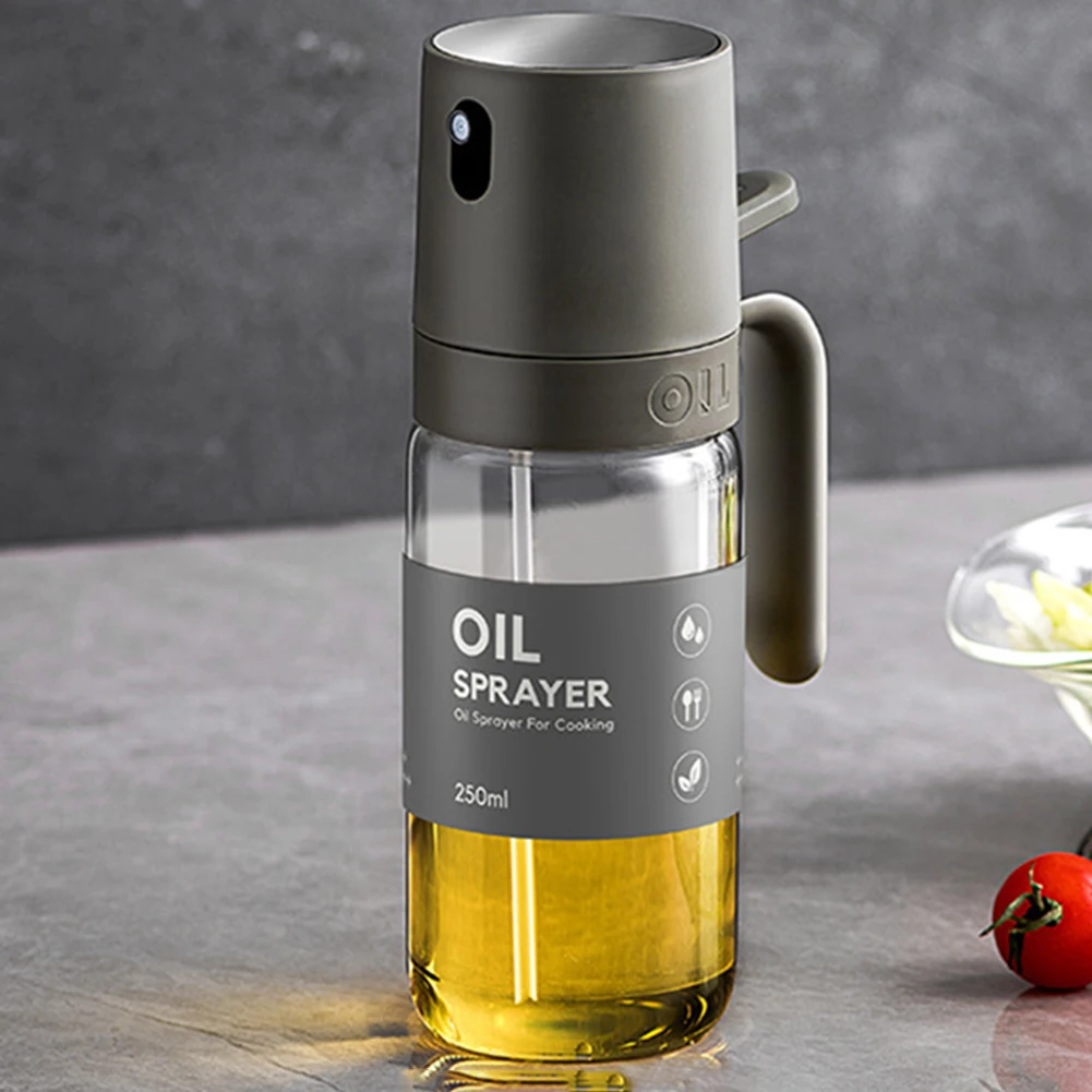 Rociador de Aceite de 250 ml para Cocinar, Dispensador de Aceite de Oliva 2 en 1 y Botella Rociadora de Aceite, Rociador de Aceite con Pegatinas, Botella Rociadora de Vidrio Grueso