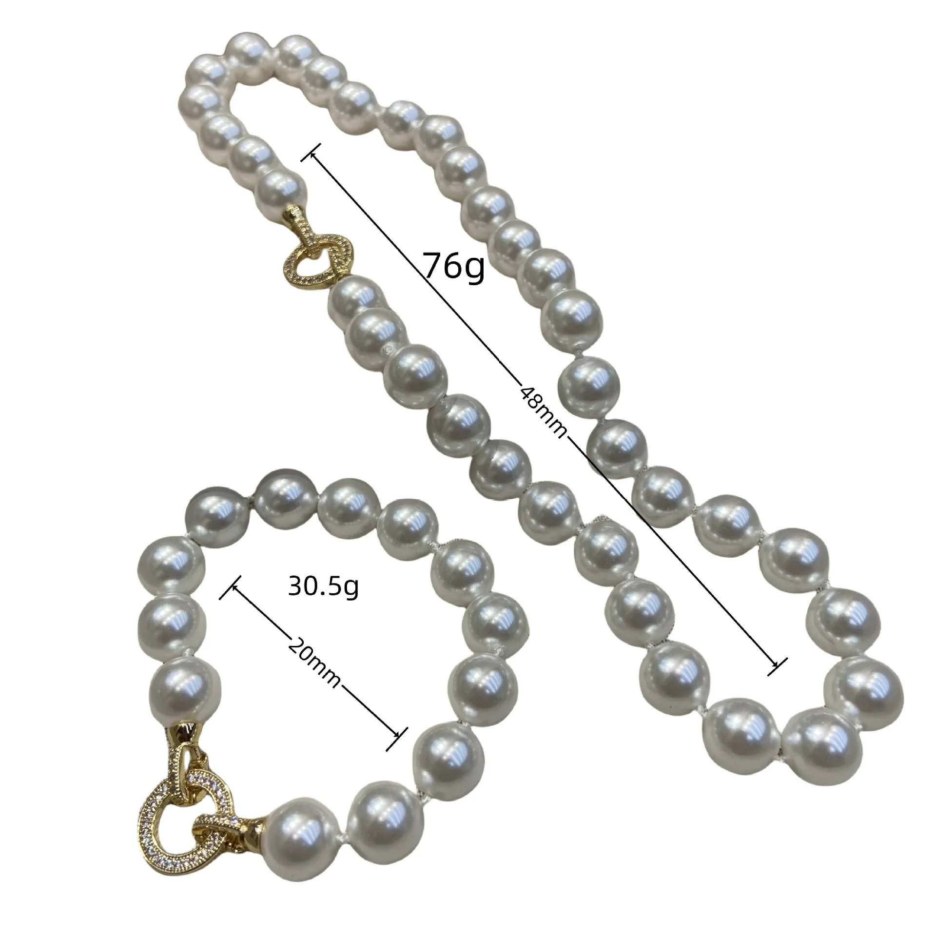 Ожерелье с искусственным жемчугом 12 мм, женская новая китайская цепочка для свитера, легкая роскошная нишевая цепочка на ключицу из бисера