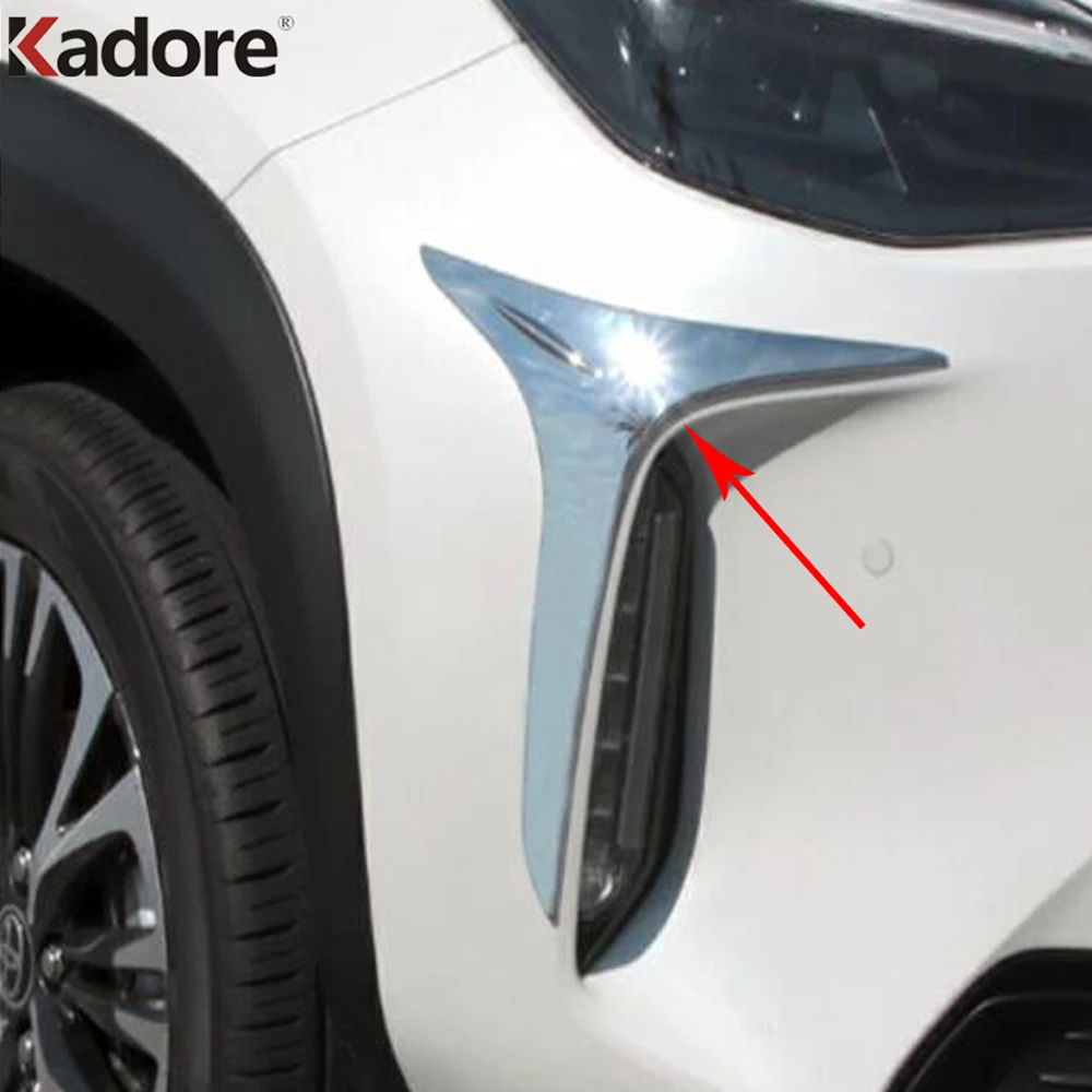 For Toyota Yaris Cross 2020-2024 2025 2026 Chrome Car Front Fog Light Lamp Cover Trim Foglight Eyebrow Frame Trims Accessories view 2