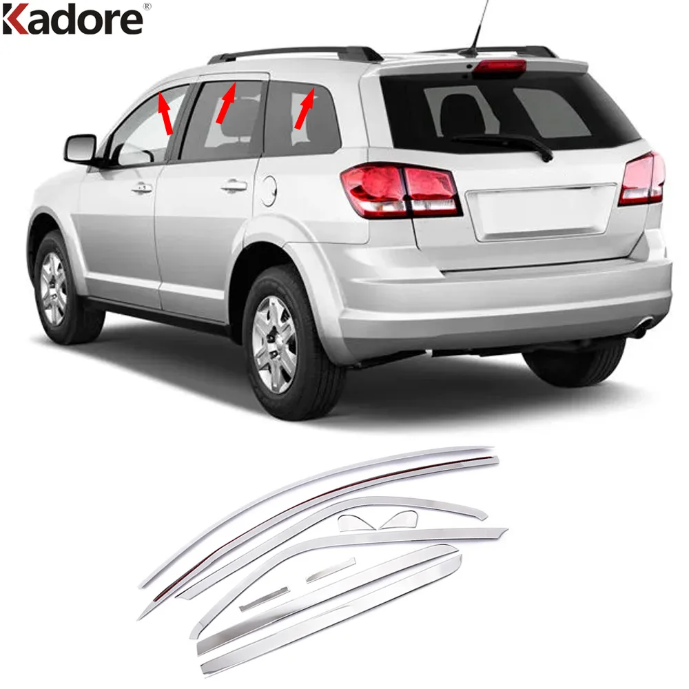 

For Dodge Journey Fiat Freemont 7 Seats JC 2012 2013 2014 Steel Upper Window Frame Sill Trim Molding Strip Car Accessories
