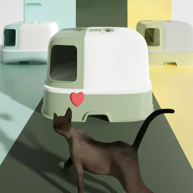 Pentole per gatti portatili chiuse deodorizzazione cassetto per interni padelle per gatti Sandbox Toilette Pour Chat lettiera mobili YY50CB