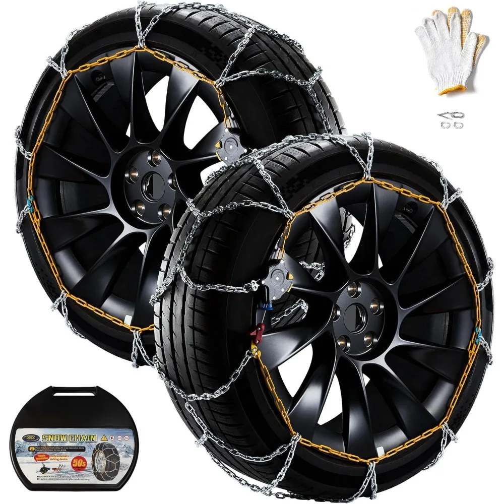 

Quick-Fit DEDC Snow Chains for Cars, SUVs, and Light Trucks - Compatible with Tesla Model Y, Reusable and Universal