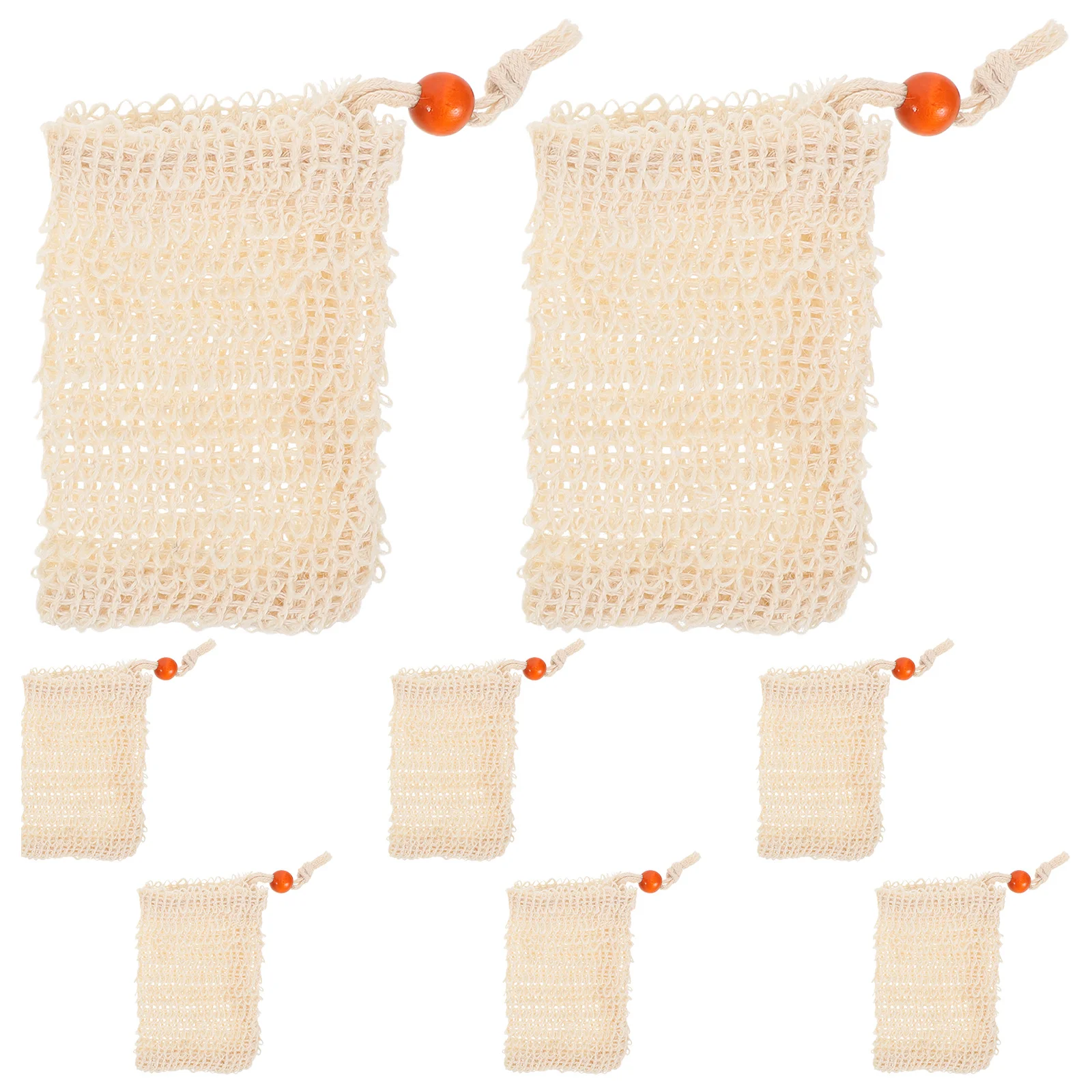 8 قطعة أكياس شبكية قابلة لإعادة الاستخدام الصابون التوقف الحقيبة للاستحمام التجفيف السريع تنفس كيس حمام مع الرباط التقشير صافي الجسم #4