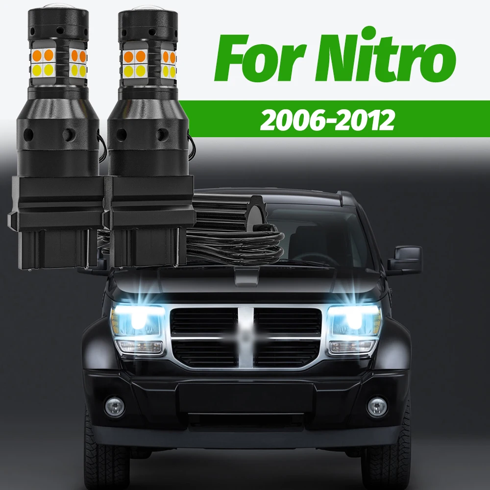 2 Stück Dual-Mode-Blinker + Tagfahrlicht-Zubehör LED DRL für Dodge Nitro 2006-2012 2007 2008 2009 2010 2011