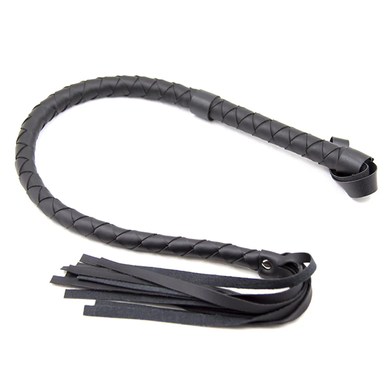 High Quality 1PC 85cm Pu Leather Pimp Whip Racing Riding Crop Party Flogger Hand Cuffs Queen Black Horse Riding Whip
