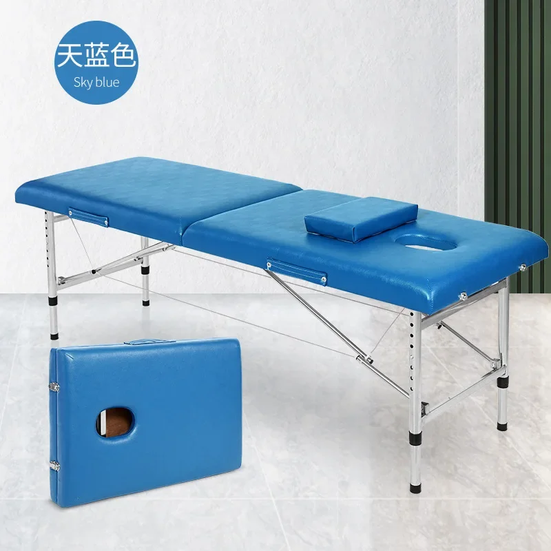 Esthetician Spa Massage Table Portable Tattoo Facial Folding Bed Mattresses Full Body Camastro Plegable Salon Furniture MQ50MB