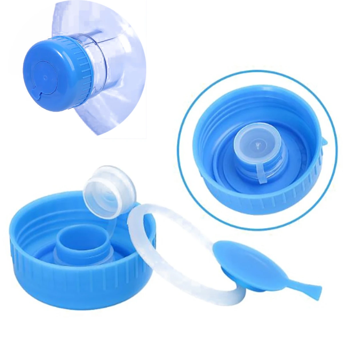 1PC Non Spill Caps Plastic Replacement Non-Spill Water Jug Cap Reusable Water Bottle Snap On Cap Anti Splash Peel