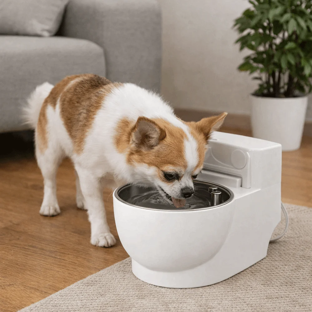 

Wall-Mounted Toilet Shaped Cat Water Dispenser Simulation Closestool Split Design Cat Water Bowl Stainless Steel With Lid