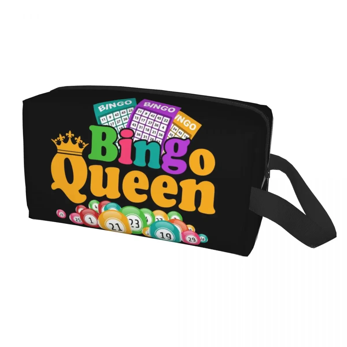 Travel Bingo Queen Toiletry Bag Cute Best Play Bingo Makeup Cosmetic Organizer for Women Beauty Storage Dopp Kit Box