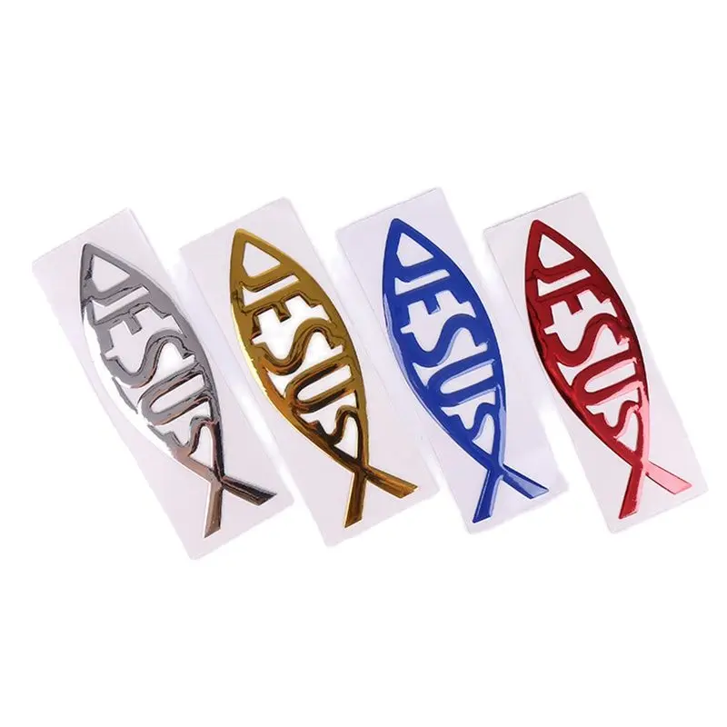 Universal Car Styling Sticker Hollow Jesus Fish Emblem Badge Decals Automobiles Motorcycle Computer Fuel Accessories
