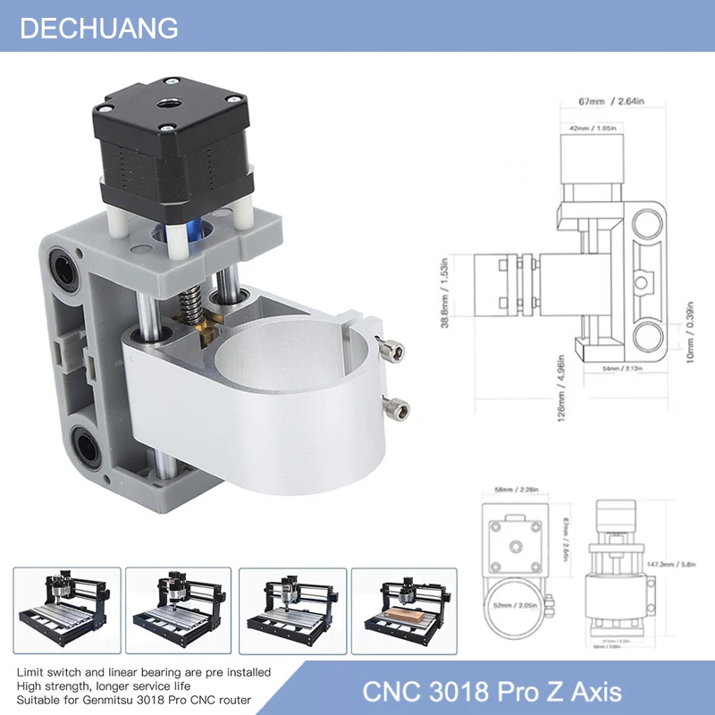 3018 Z축 업그레이드, 3018 Pro CNC 타각기 부품, 52mm 스핀들 거치대, CNC 액세서리