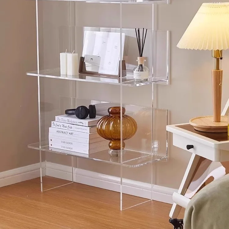 Acrylic Shelf Living Room Floor Display Bookshelf Multi-layer Creative Storage Shelf