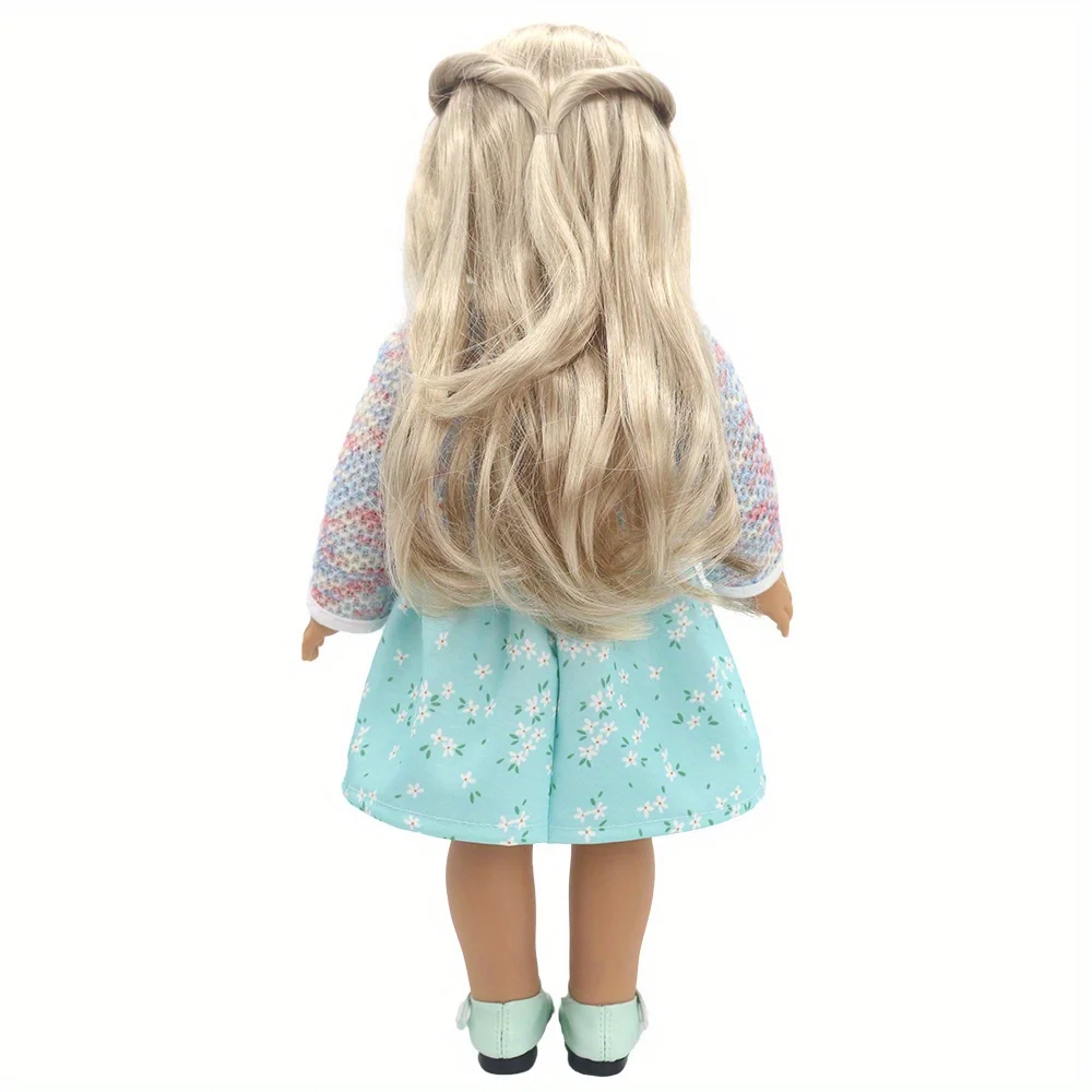 1 set of pink-blue gradient unicorn skirt doll clothes for 18-inch (45.7cm) doll girls. Suitable for American dolls