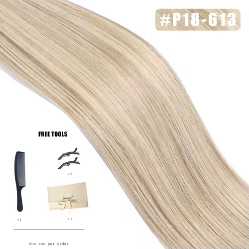 Genius Weft Human Hair Extensions 100G Double Drawn Blonde Bundles Invisible Straight Virgin Hair Weft Full End Top Quality - Image 7