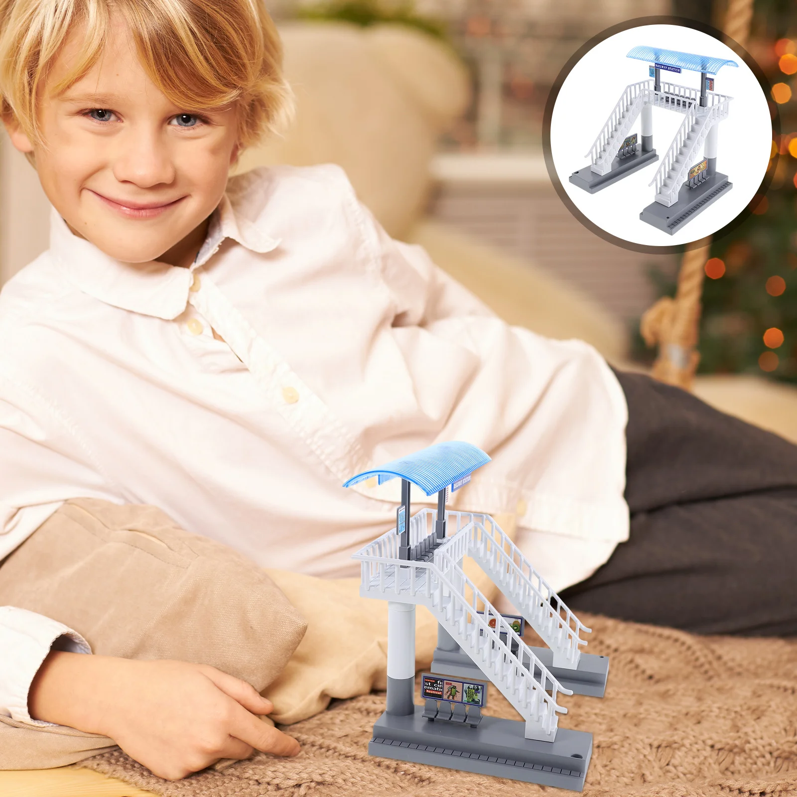 

1pcs Miniature Train Track Footbridge Plastic For Railway Station Sand Table Diy Decor Accessory - Railway Accessories