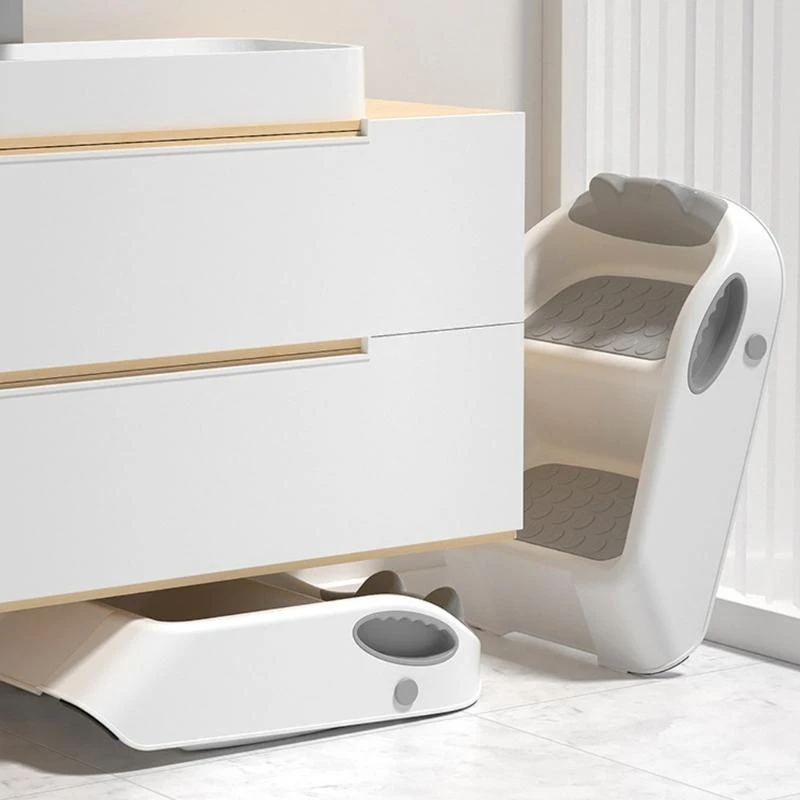 2 Step Stool for Bathroom Kids Step Stool Foldable Anti Slip Toddler Stepping Stool Easy to Carry Ladder Stool Helper