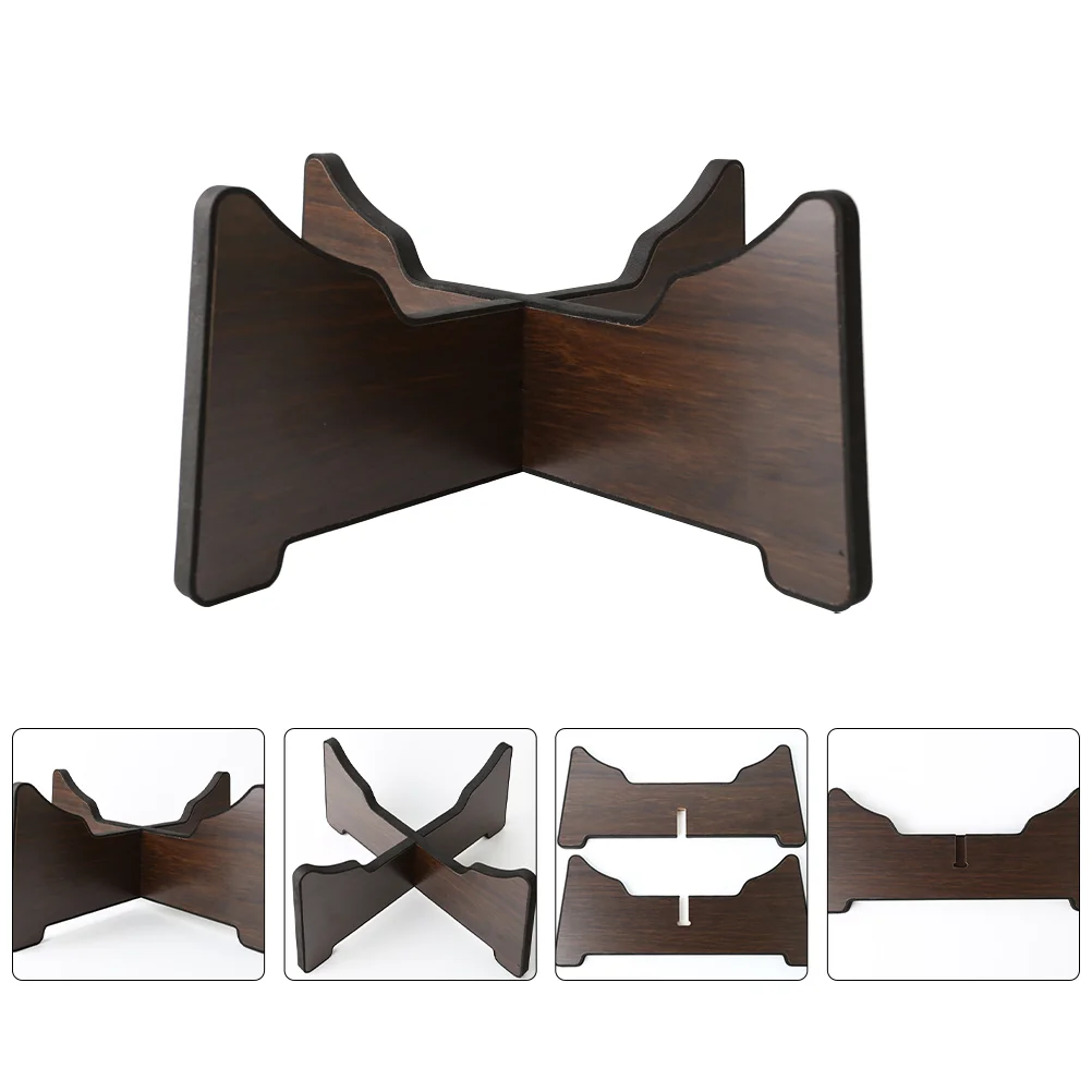 Display Shelf Percussion Instrument Stand Tongue Drum Bracket Storage Detachable Brown Handpan Wood