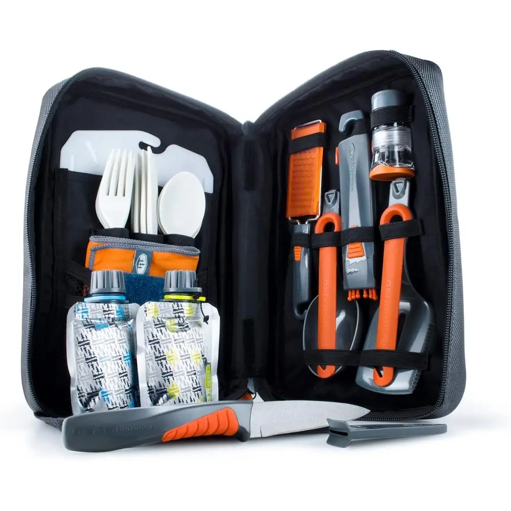 

24-Piece Outdoor Camping Kitchen Set with Utensils, Cutlery, Tools and Portable Carry Case