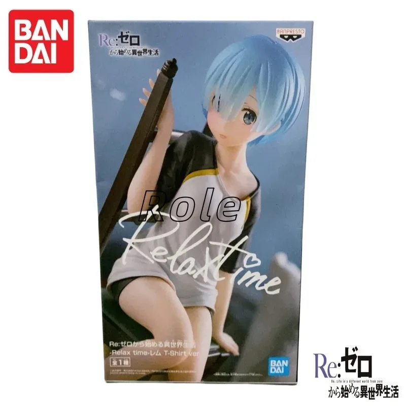 BANDAI Original Bandai Banpresto Re Life en un mundo diferente de Zero Rem figura de acción modelo muñeca colección de regalo