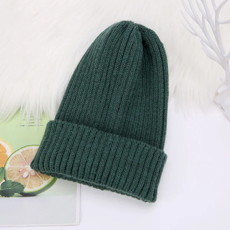 Women ladies Rabbit wool beanie hats Winter warm elastic skull cap Outdoor men solid plain knit hat Skullies gorras