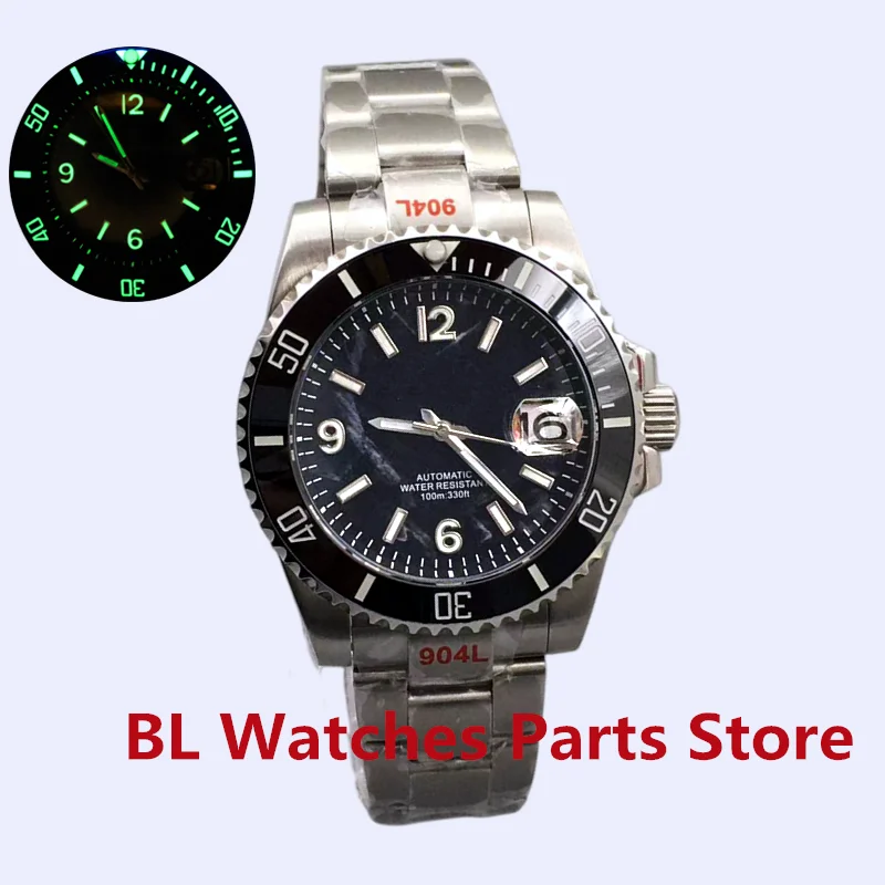 

BL 40mm New Diver Luxury Men Watch NH35 Automatic Mechanical Business Wristwatch Sapphire Glass Full Luminous Ceramic Bezel