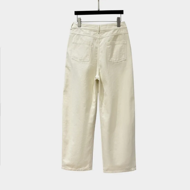 HKSH Estate Nuove Donne Marea Chic Alla Moda Elegante Stile Semplice Colore Solido Casual Tasca A Vita Alta Versatile Pantaloni Dritti HK6379