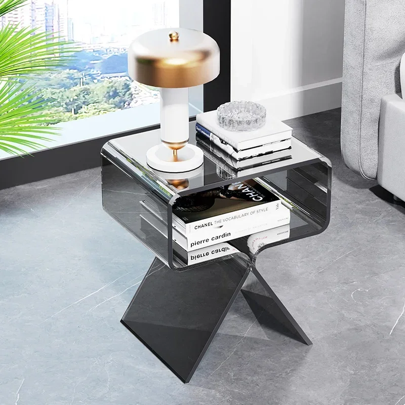 Acrylic Transparent Sofa Side Table Living Room Tables Home Coffee Table Modern Bedside Table Corner Designer Furniture