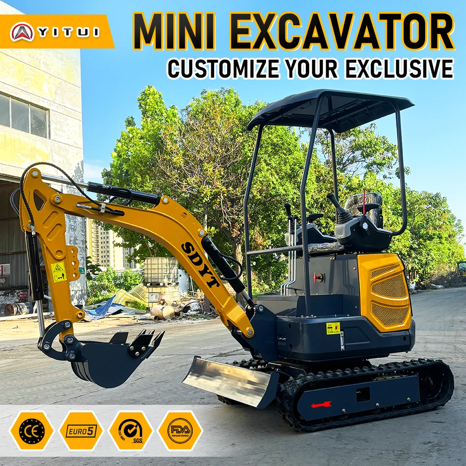 รถขุดขนาดเล็ก 2.0 ตัน แบบปรับแต่งได้ พร้อมรางยาง ประหยัดน้ำมัน เหมาะสำหรับงานก่อสร้างทั้งภายในและภายนอกอาคาร