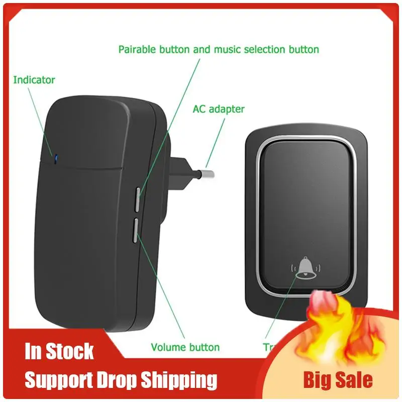 Mejores OFERTAS timbre inalámbrico autoalimentado sin batería timbre de puerta impermeable timbre para personas mayores dispositivo de seguridad para el hogar